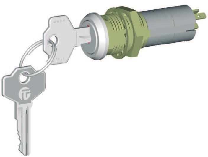 INTERRUTTORI A CHIAVE EH Interruttore a chiave completo di coppia chiavi in ottone nichelate a 380 combinaz.