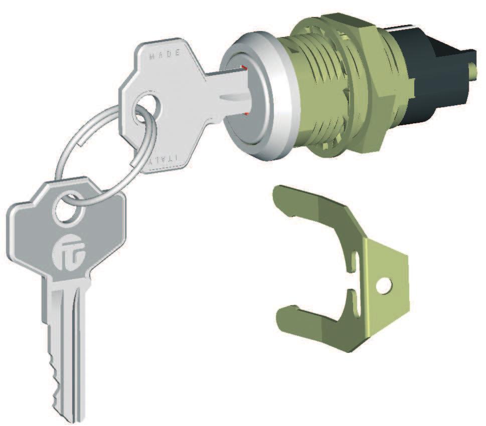 INTERRUTTORI A CHIAVE EG Interruttore a chiave completo di coppia chiavi in ottone nichelate a 380 combinazioni.