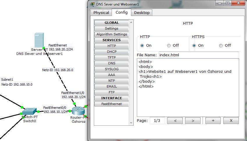 Webserver konfigurieren: HTTP muss
