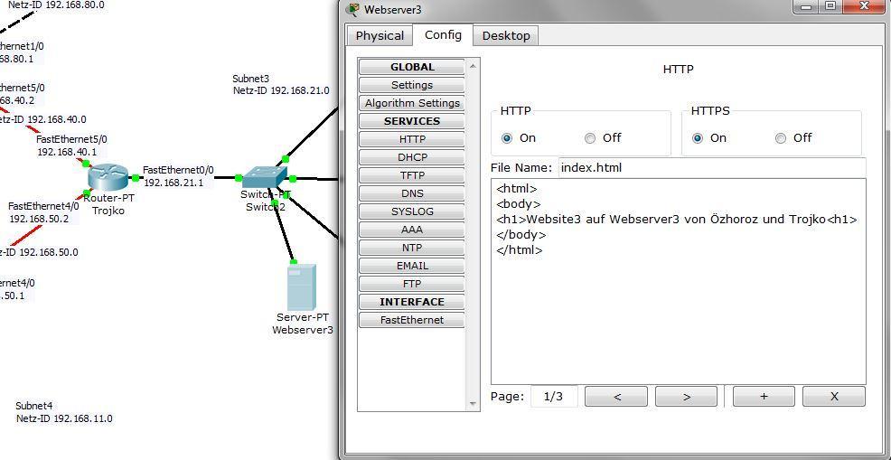 Wichtig: Da die Webserver 3 und 4 ihre IP-Adressen von DHCP-Server bekommen, kann es dazu kommen, dass die