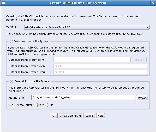 ASM Cluster Filesystem (ACFS) Eigenes Cluster Filesystem Standard Filesystem Shared Homes (SAP!