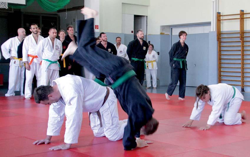 Dan Jiu Jitsu, 2. Dan Jiudo). die die Teilnehmer im weiteren Verlauf des Trainings für ihr Abwehrprogramm benötigten.