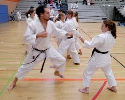 In zwei Gruppen trainierten die Karatekas entsprechend ihres Niveaus: Die Schüler bis zum 4.