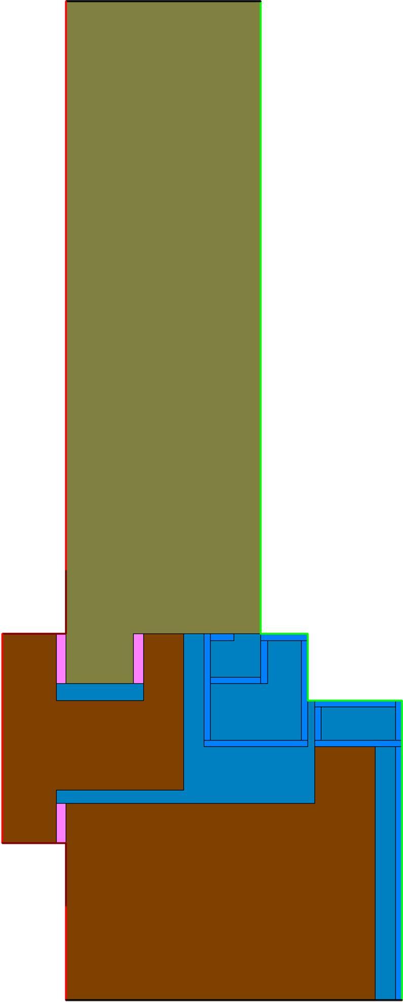 Beispiel I2 Aluminium-Holz-Profil mit Dämmfüllung Referenzfall I2 (Ausgabe 2018) = 1,4756 /(m²k) b f = 0,110 m =