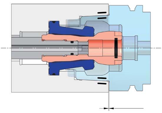 Technische Daten Für automatische Werkzeugspannung von Hohlschaftkegel-Werkzeugen HSK nach DIN 69893 Gleichmäßige Spannkraft über die symmetrischen Spannflächen der Segmentspannzange Kompakter