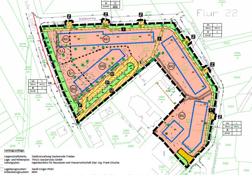 4 Der Bebauungsplan Für die Entwicklung des Wohngebietes wurde ein Bebauungsplan aufgestellt. Der Satzungsbeschluss erfolgte im Juni 2016. Damit besteht Baurecht am Standort.