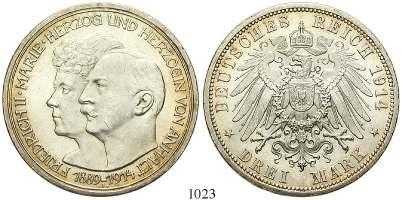 1023 3 Mark 1914, A. Silberhochzeit. J.
