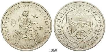 Kratzer, vz-st 90,- 1070 3 Reichsmark 1930, A. Vogelweide.