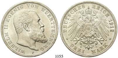 , vz+ 120,- WÜRTTEMBERG 1054 Wilhelm II.