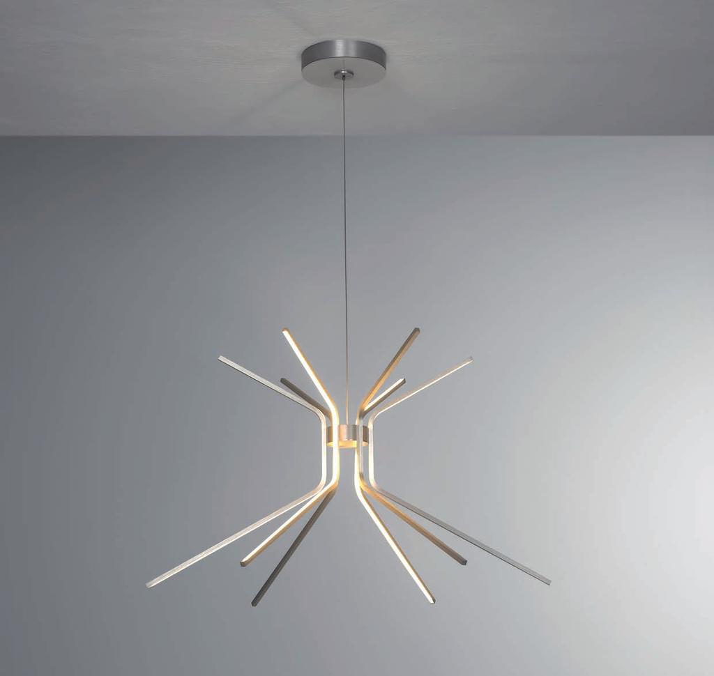 JAZZ > Pendelleuchte dimmbar hanging lamp dimmable ø 85 50 cm max. 140 cm 6 x LED-Band 29 W (4.819 lm cpl.).