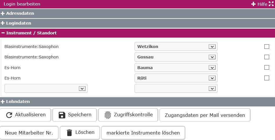 Screenshots Basismodul Adressverwaltung leanux.