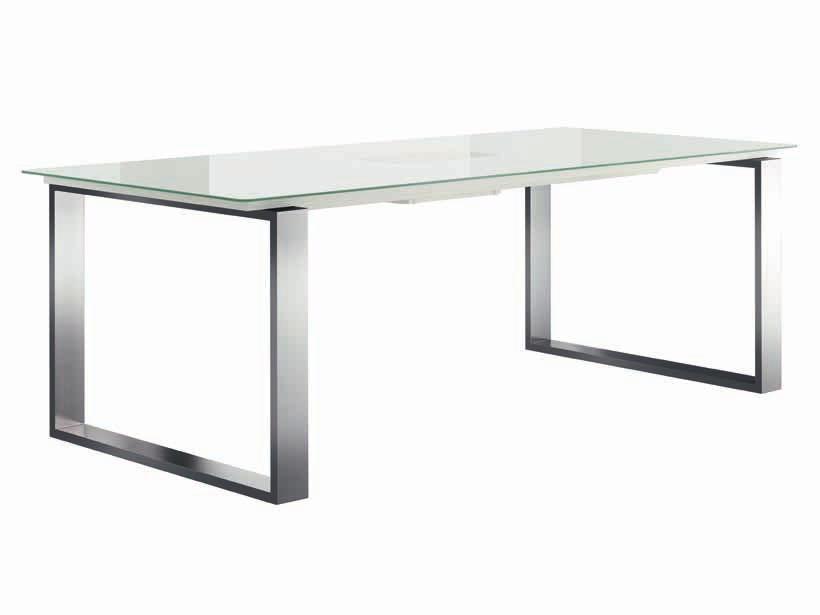 hinterlackiert Stainless steel frame Table top Opti