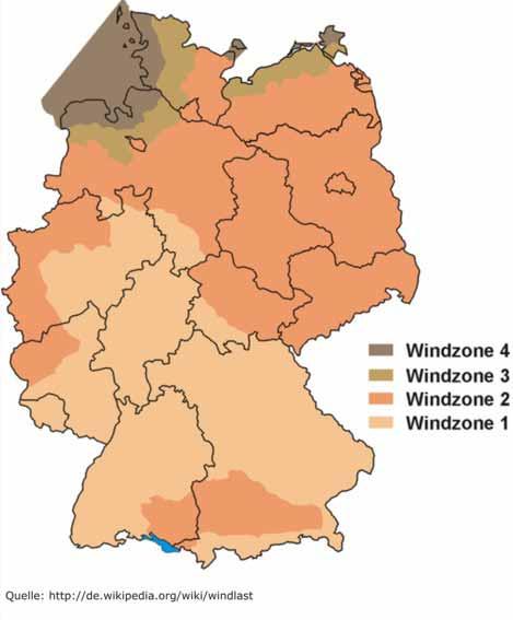 Änderungen bei der WDVS-Verdübelung Karte der Windzonen Deutschland Windzone 1 Binnenland Windzone 2 Binnenland, Küste und Inseln der