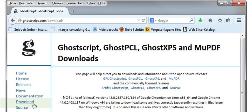 Schritt 1: Ghostscript installieren Suchen Sie im Internet
