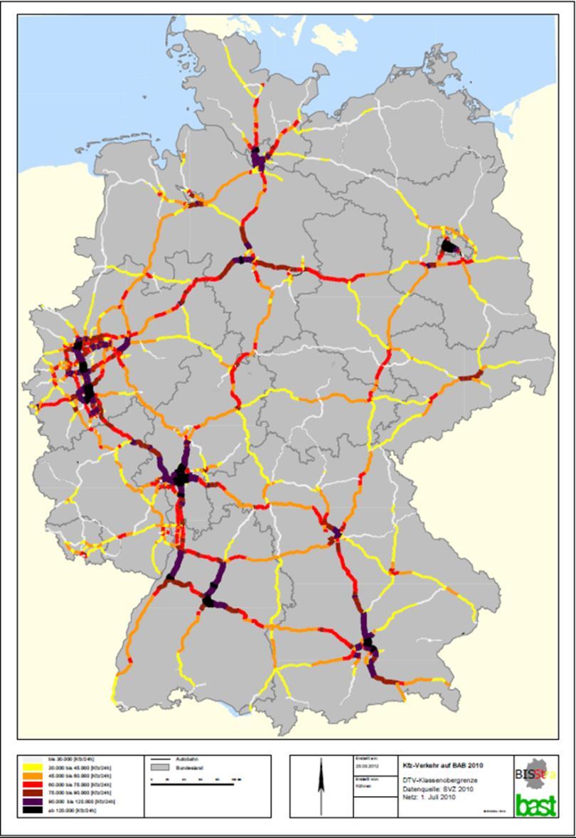 Datengrundlage 27 Grenzübergänge an Autobahnen Quelle: BASt 17 Grenzübergänge an Bundesstraßen Quelle: Ratzenberger