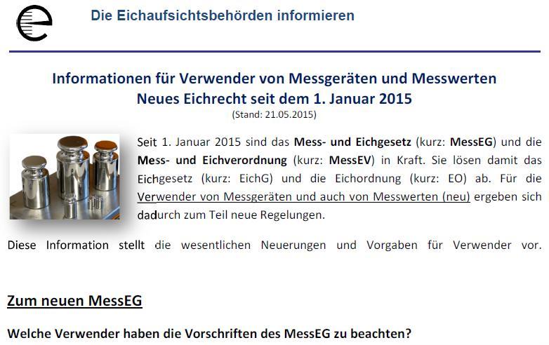 Neues Mess- und Eichgesetz (MessEG) wesentliche Änderungen 14 2.