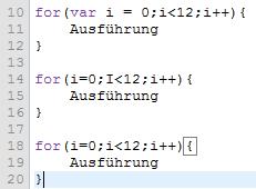 JavaScript Grundlagen Schleifen for(init;bedingung;inkrement){} while(bedingung){}