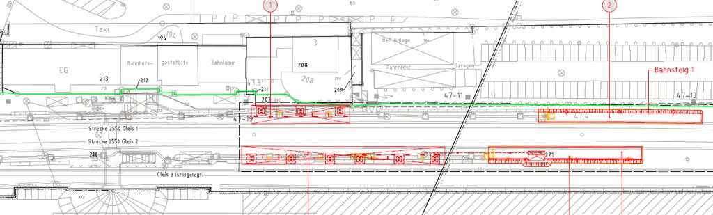 Rhein-Ruhr-Express (RRX) Außenäste RE4 Station Erkelenz Verlängerung der Außenbahnsteige auf eine Länge von 220 m Nutzlänge mit einer barrierefreien Höhe