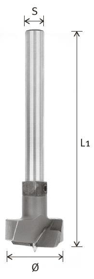 HW-Zylinderkopfbohrer mit WAVE-Schaft / Z2 für Kunststoffbearbeitung 30.120. Ausführung: Mit WAVE-Schaft. Zweischneidig mit Nachschneidfase 40.