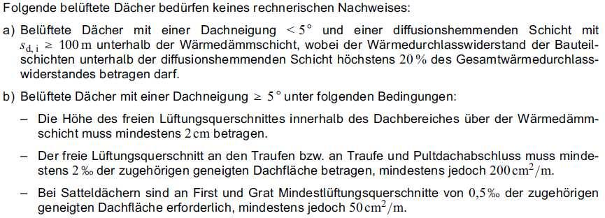 Gemäß DIN 4108-3 und Fachregen des Dachdeckerhandwerks und was ist, wenn wir`s berechnen? Was ist, wenn flach geneigt?