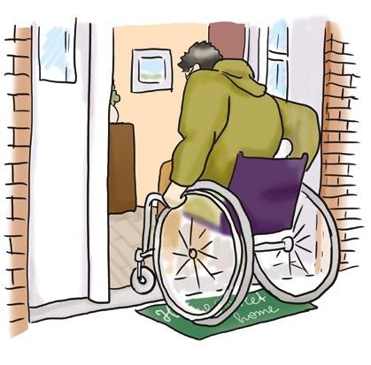 Geld für den Umbau von einer Wohnung Menschen mit Behinderungen haben manchmal Probleme in ihrer Wohnung. Zum Beispiel: Sie haben einen Roll-Stuhl.