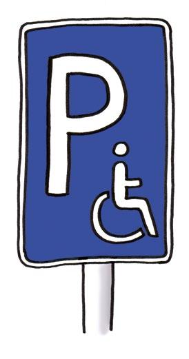 Kapitel 5 An diesen Park-Plätzen steht ein blaues Schild mit einem Roll-Stuhl. Wenn Sie den Ausweis haben wollen: Sie müssen einen Antrag bei einem Amt stellen.