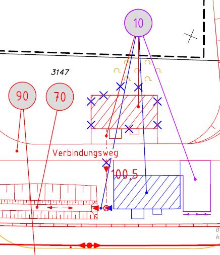 Kennzeichnung der Änderung Die Änderungen gemäß 73 Abs. 8 VwVfG (Blaudruck) bzw. die Darstellung vorangegangener, abgeschlossener Planänderungen sind einzupflegen.