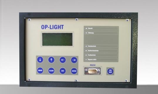 ZSV - Anlagen für 24V OP-Leuchten Mikroprozessor-Steuereinheit Display mit Klartextanzeige Batteriespannung Ladestrom Gleichrichterstrom Entladestrom Isolationswert in K-Ohm Betriebs- und