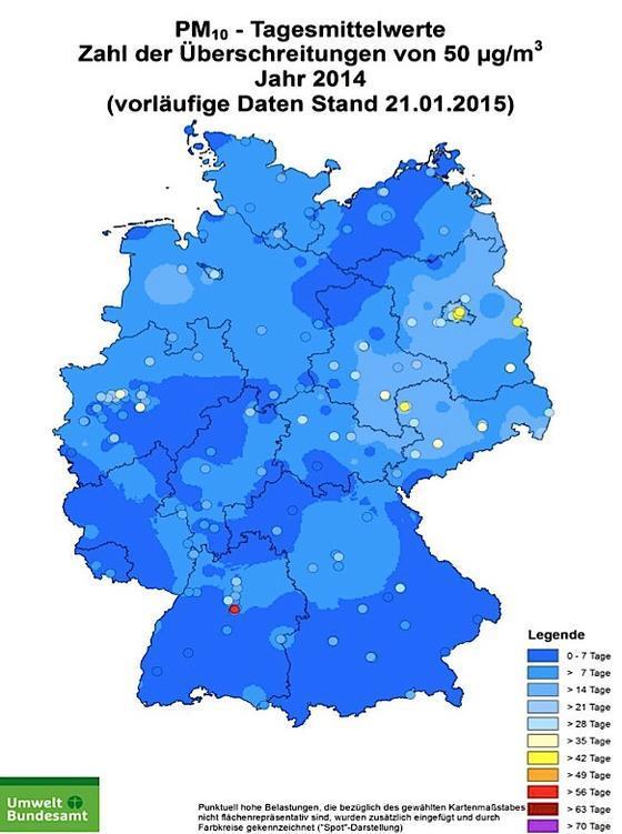 2 Feinstaub / Partikel Gesamtsituation Feinstaub/PM 10 in Deutschland Straßenverkehr Auf/Ab 31% 12,6