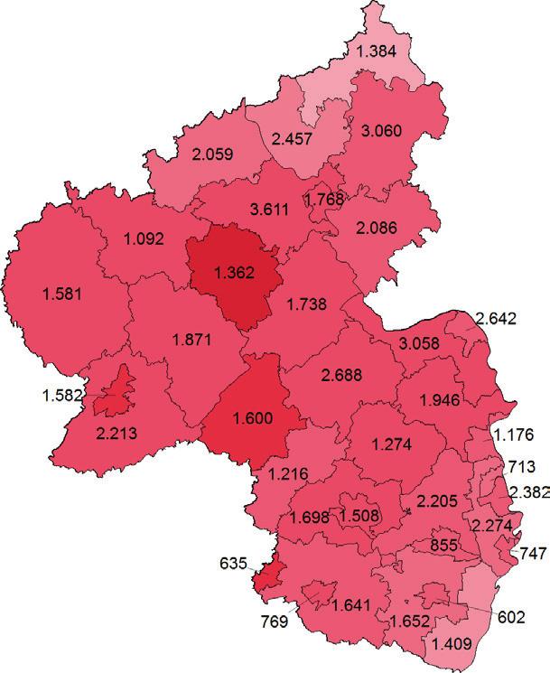 SITUATION IN RHEINLAND-PFALZ In Rheinland-Pfalz wurden im Jahr 213 bei n fast 11.9 und bei knapp 1.9 bösartige Neubildungen diagnostiziert und registriert.
