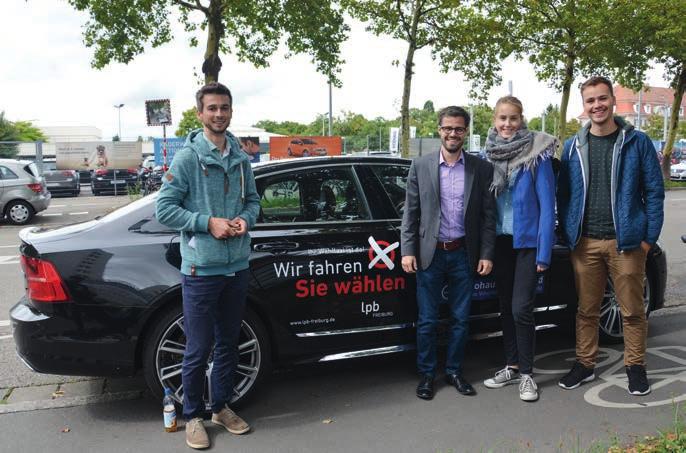 2. SCHWERPUNKTE Wahltaxi Wer seine Direktkandidaten im Wahlkreis ganz nah und persönlich kennenlernen wollte, bekam (ebenfalls in Freiburg und Lörrach) in einem Wahltaxi exklusive