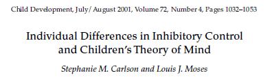 ) (Trentacosta & Shaw, 2009) Eine bessere Inhibition und kognitive Flexibilität hängen mit der Entwicklung der Theory of