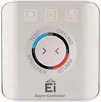 Zubehör Alarm-Controller Ei 450 Der Alarm-Controller Ei450 ist eine Universal-Fernsteuerung für funkvernetzte Warnsysteme aus Rauch-, Hitze- und Kohlenmonoxidwarnmeldern.
