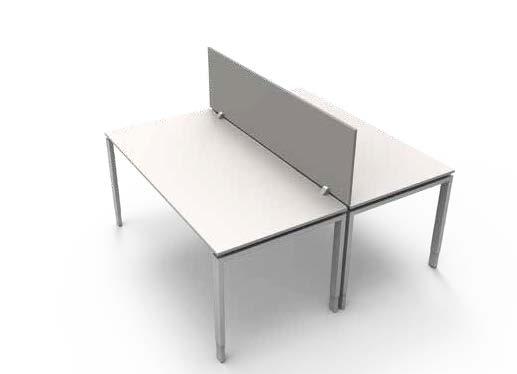 Als Sichtschutz (B 145 H 30 cm) in Weiß für alle Tische ab einer Breite von 160 cm. weiß Art.Nr. 3719 159, Tischtrennwand (B 160 H 45 cm), geeignet für Tische mit 160 und 180 cm Breite. weiß Art.Nr. 3752 grafit Art.
