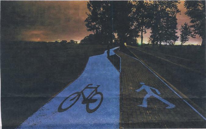 Aktuell Blau durch die Nacht Ein selbst leuchtender Radweg in Polen könnte Vorbild für Nachahmer sein von Jan Sternberg BERLIN.