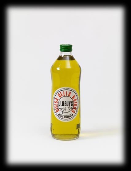 Ölflasche, 1984 Art: Flasche Olivenöl, mit bedrucktem Etikett Format: 26 cm