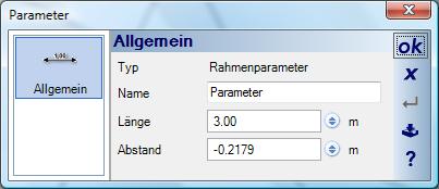 Parameter Rasterparameter 4 PARAMETER Die Software unterscheidet zwischen Raster- und Rahmenparametern. Parameter beeinflussen den variablen Teil des jeweiligen Typs.