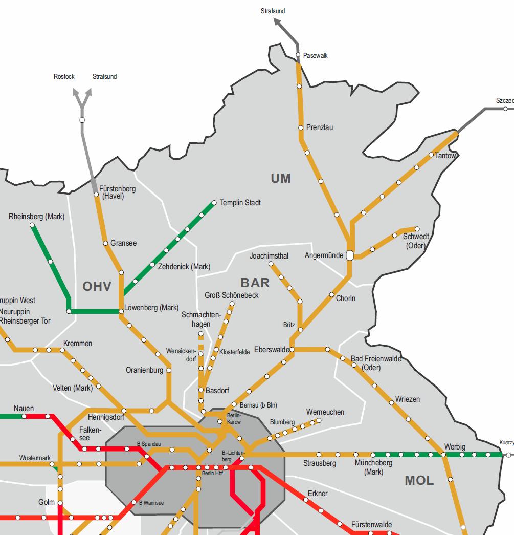 Identifizierte Handlungsfelder Nordostbrandenburg 1 Steigende Fahrgastnachfrage Berlin Oranienburg prognostiziert 6 2 Steigende Fahrgastnachfrage Berlin Eberswalde prognostiziert 7 3 Steigende