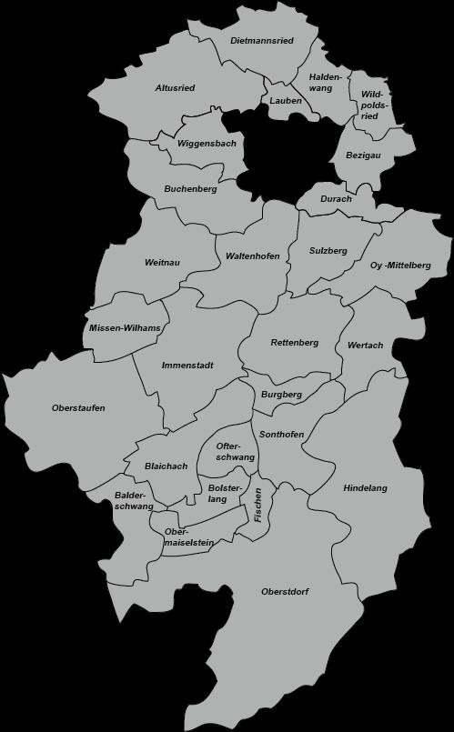 Landkreis Oberallgäu 2 Städte, 10 Märkte, 16 Gemeinden