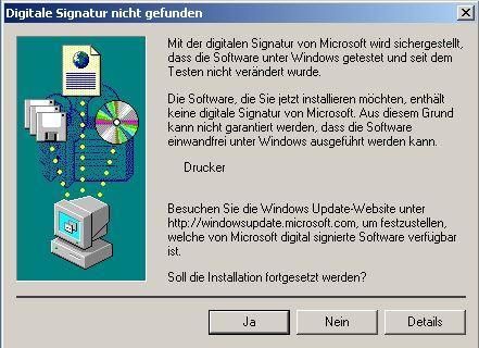 3. Windows 2000 1. Schließen Sie den Plotter an aber bitte lassen Sie ihn ausgeschaltet. 2. Melden Sie sich als Administrator an und starten sie Softwareinstallation durch ein Doppelklick auf das Setup-Programm: (Dateiname: Programmname>_Setup_<Versionskennung>.