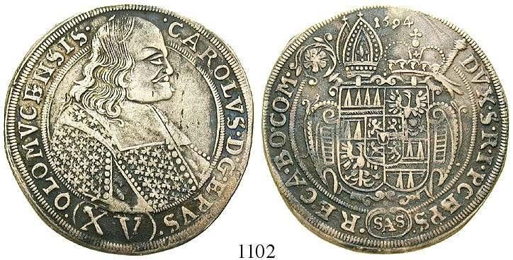 28,61 g. Büste rechts / Wappen unter Kardinalshut. Dav.1223; LM 472.