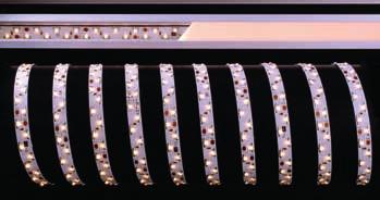 Sideview double LED-Stripe 1-Kanal WW, NW, CW 12mm LED-Stripe 1-Kanal WW, CW 12mm Betriebsspannung 12VDC LED-Reihen 2 Anzahl Kanäle 1 LED-Typ SMD 335 Ra Klebeband Rückseite Verbindung Stripe 2 Kabel