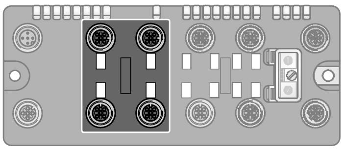 Slot 2: Digitale Eingänge und Ausgänge Verbindungskabel (Beispiel): RK 4.4T-2-RS 4.4T Ident-No. U2445 oder RKC4.