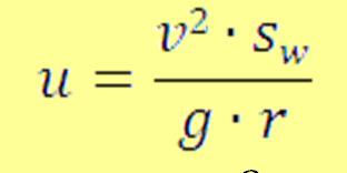 Gleisbogen Für kleine Winkel gilt: daher gilt auch: Einsetzen in r: = = 2 Umformen nach u: Einsetzen in u: = 2