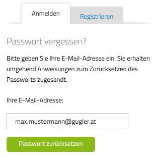 2.4 Passwort vergessen Sollten Sie Ihr Passwort vergessen haben, klicken Sie bitte unter der Anmeldung auf.