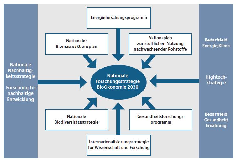 Nationale Forschungsstrategie BioÖkonomie 2030 Quelle: BMBF, 2011 Verzahnung der Nationalen