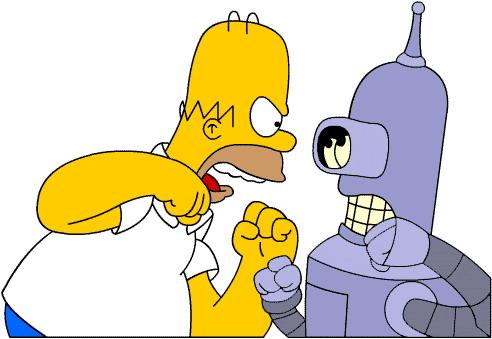 Home vs Bende Wenn Home Simpson eine Kaft auf den Robote Bende