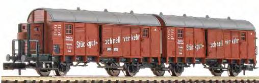 N I Rungenwagen mit Holzkisten-Beladung Bauart SSk Köln Güterzugbegleitwagen Bauart Pwg DRG II