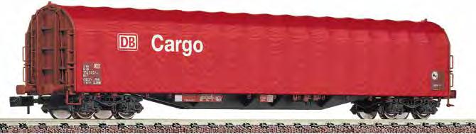 I N Güterwagen Schiebeplanenwagen Bauart Rils Neukonstruktion 2019 DB Cargo V 124 837703 Foto: H0 Vorbild: Da der Wagen keine Rungen besitzt, übernehmen seitliche Saumleisten von 25 Millimeter Höhe