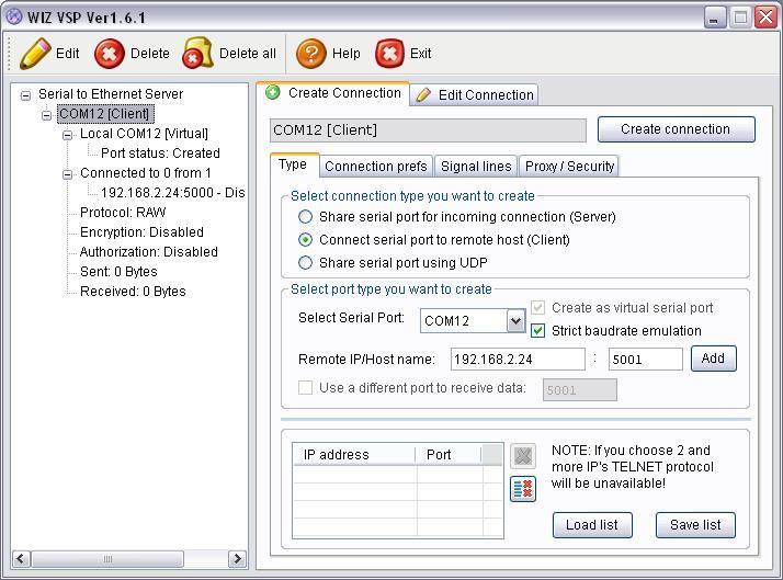 8.3 VSP-Tool Einstellungen: Edit Connection Mit der Funktion Edit Connection können